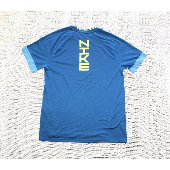Nike Dri fit Training T Shirt Size Small Blue & Green Short Sleeve Sport clash - Picture 7 of 12